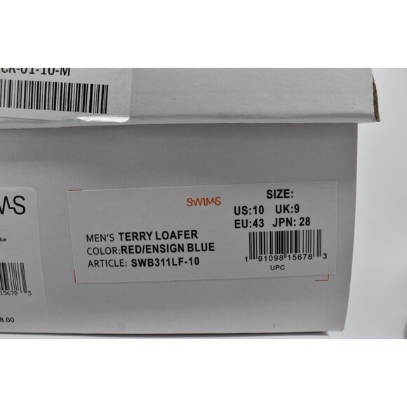 SWIMS Mens Size 10 Terry Loafer Red Ensign Blue Slip On Loafers Shoes - Picture 12 of 12